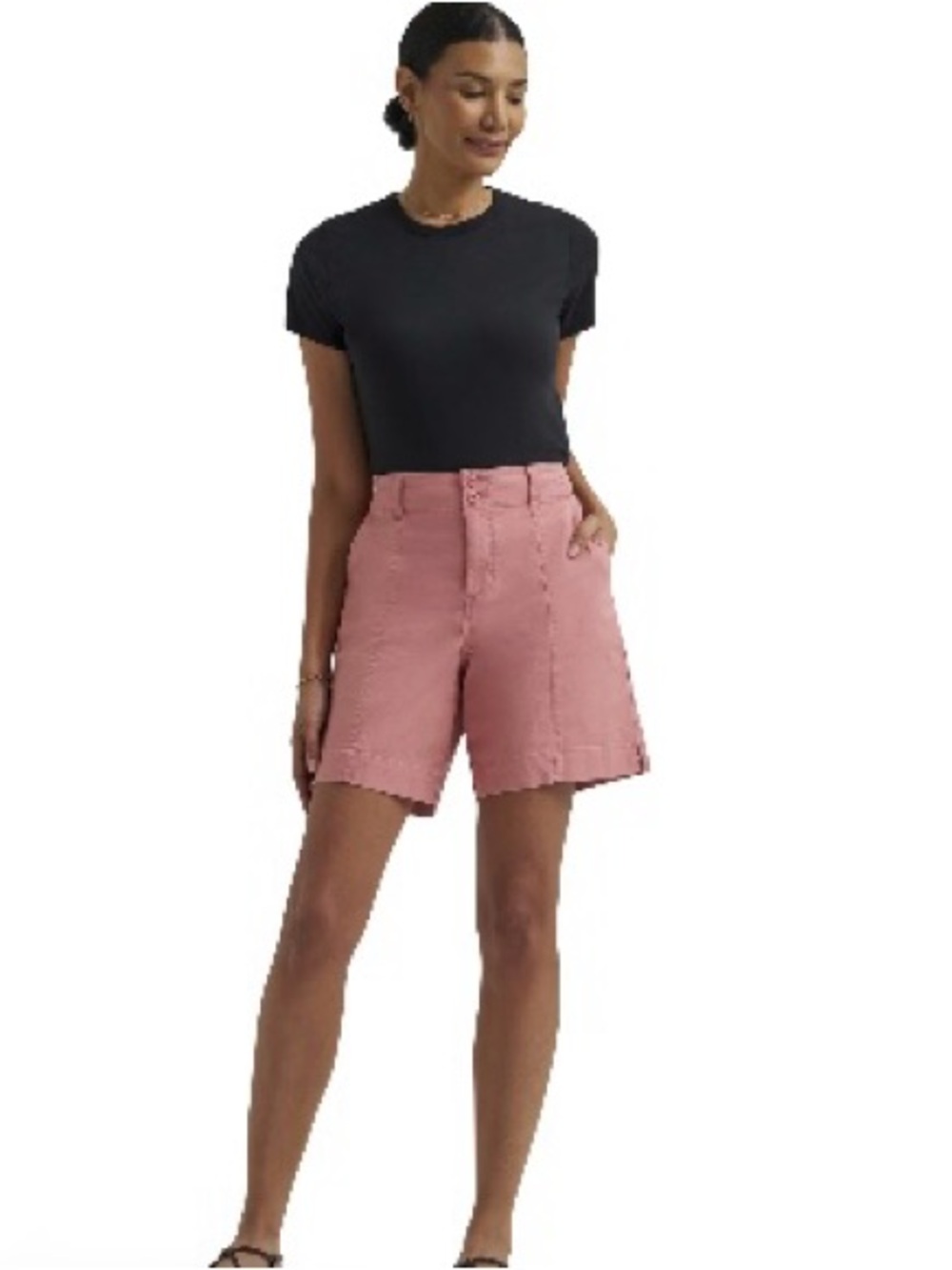 Lee Women's Pink High-Rise Bermuda Shorts